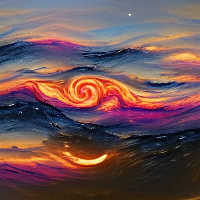 Abstract Starry Sunset Swirl