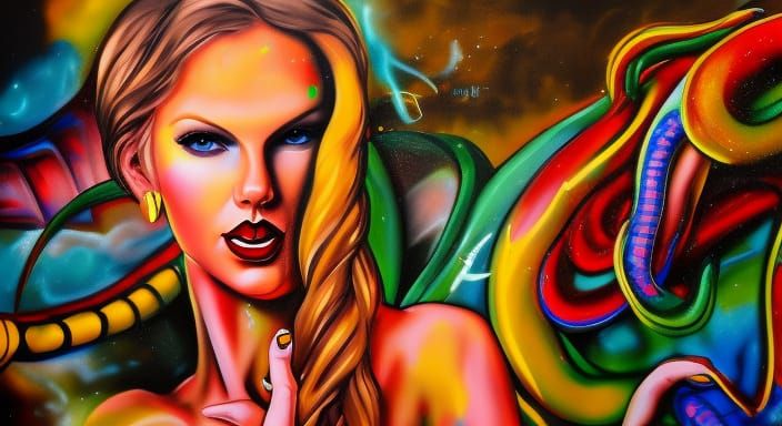 Taylor Swift as Eve in Graffiti Street Art
