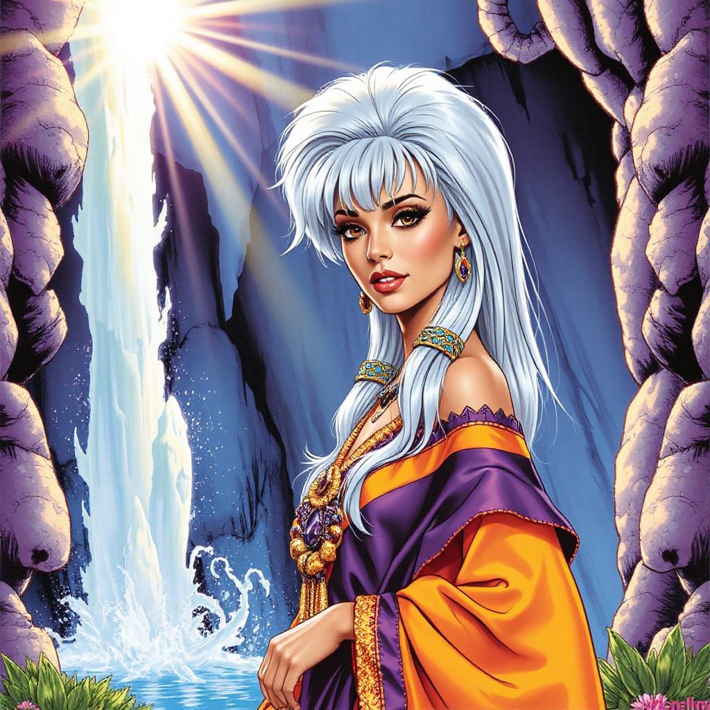 Atlantean Queen in Vibrant Comic Book Style