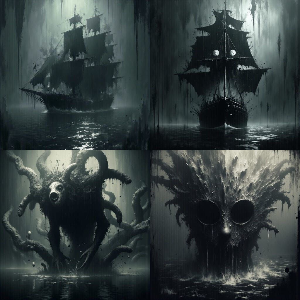 Dark Victorian Frigate Sails the Tamesis
