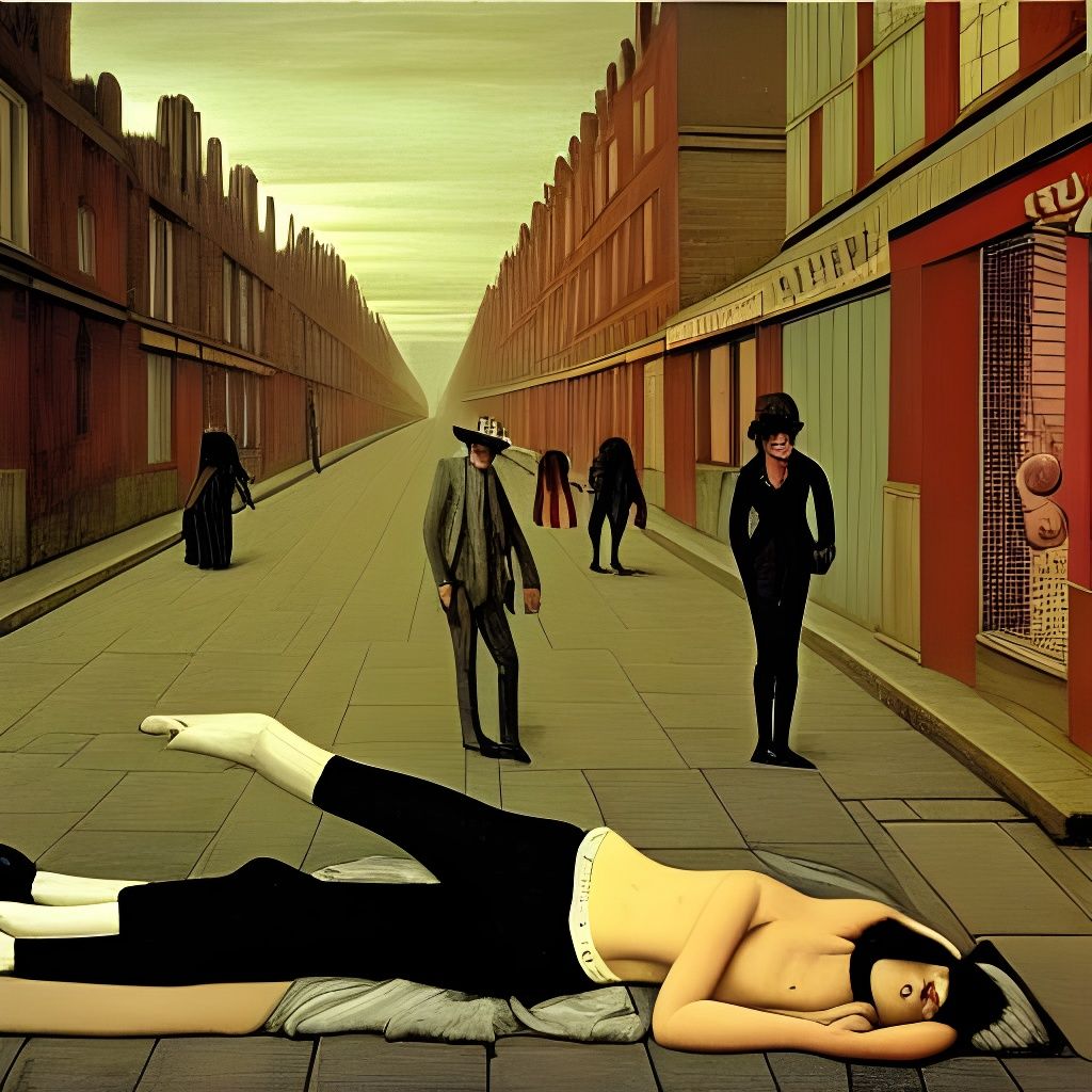 Surreal Orange in Medieval Town, Hyperdetailed Painting