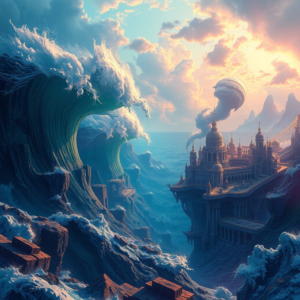 Temporal Tides: Submerged Cities in Fantasy Concept Art
