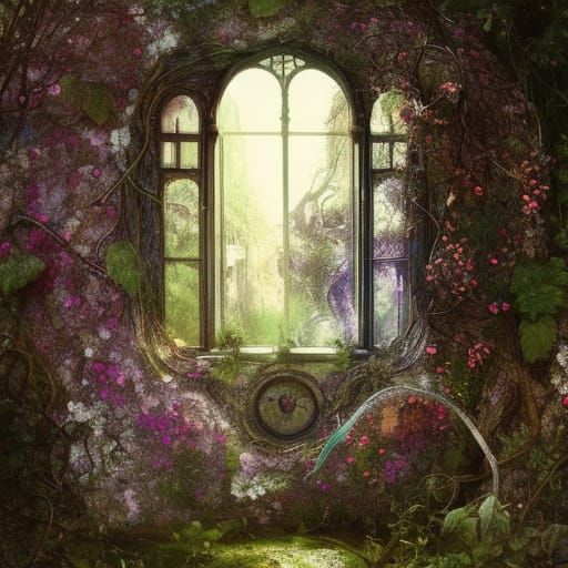 Magical Thorny Window in Secret Garden