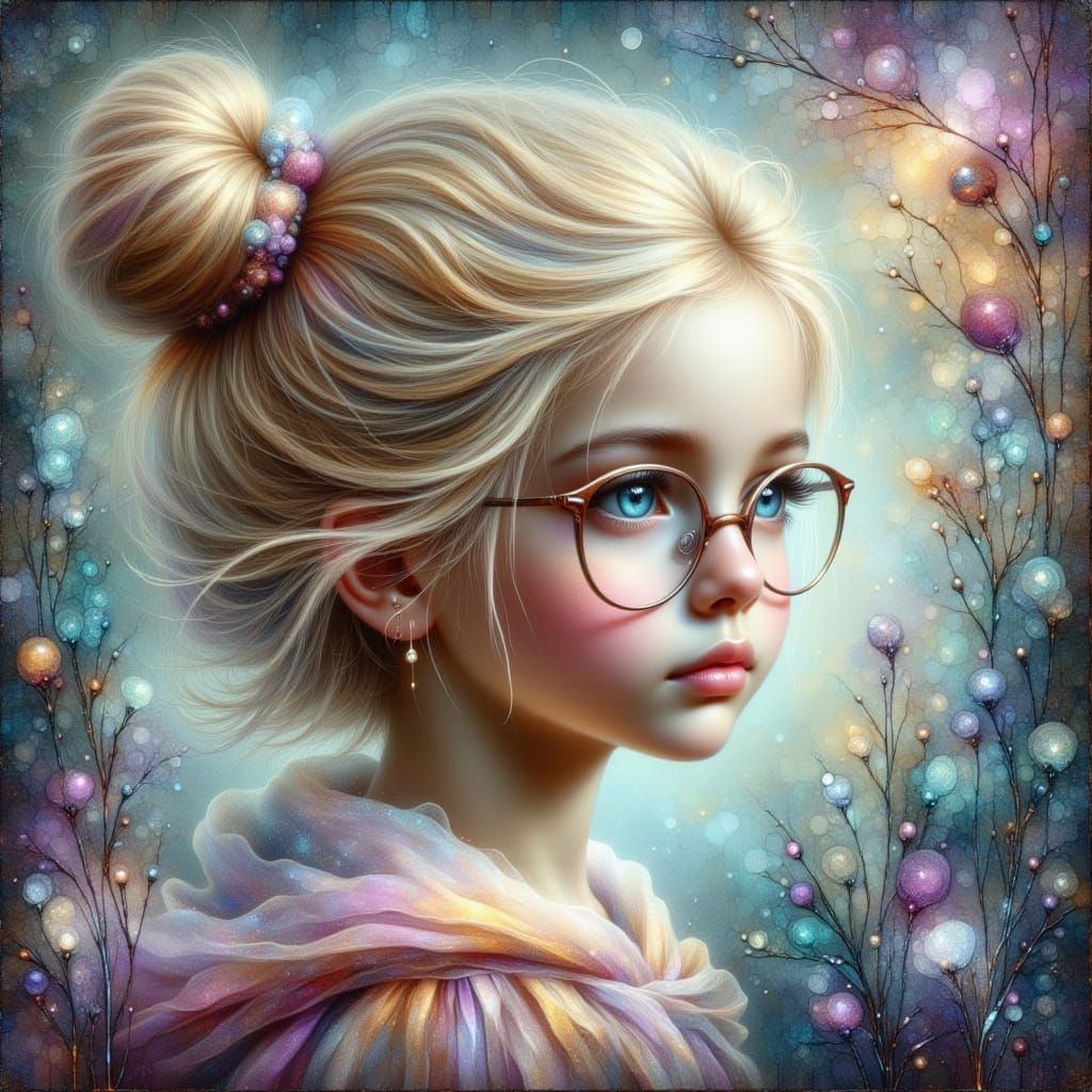 Magical Painterly Fantasy Oil Painting of a Girl