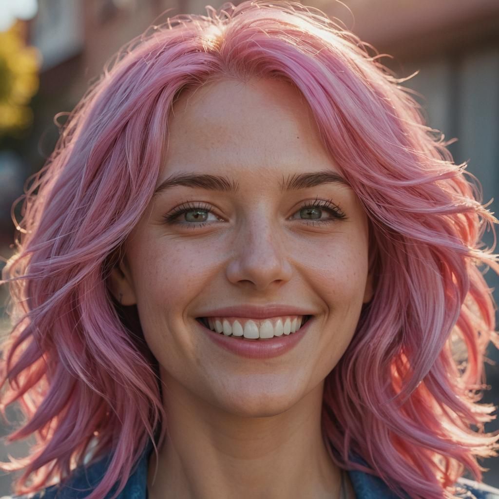 Vibrant Comic Book Portrait of Confident Woman