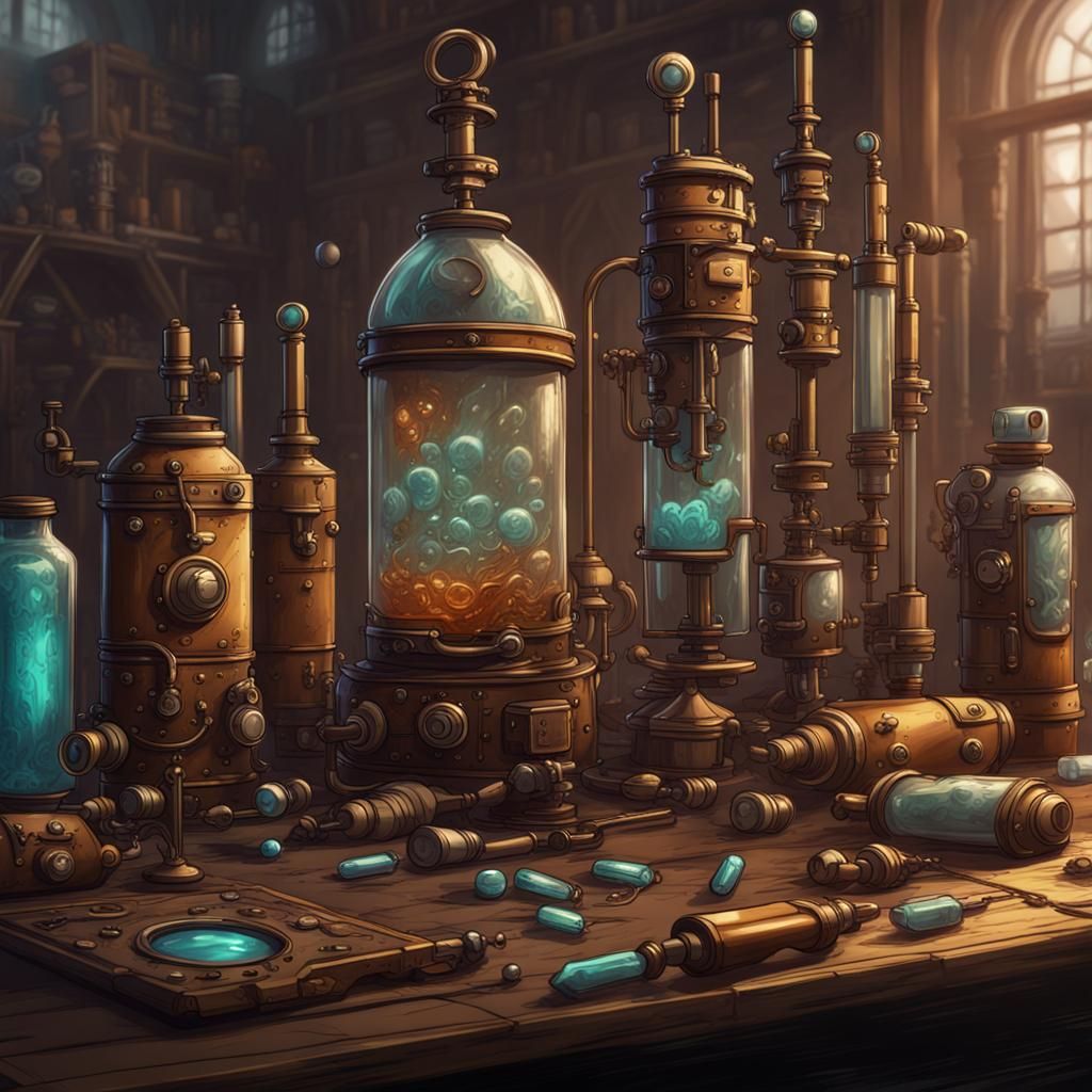 Steampunk Fantasy Intravenous Drug Concept Art