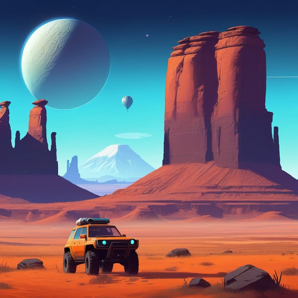 Surreal Monument Valley Sunrise in Photorealistic Hyperdetai...