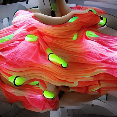 Flowing Neon Mushroom Dress