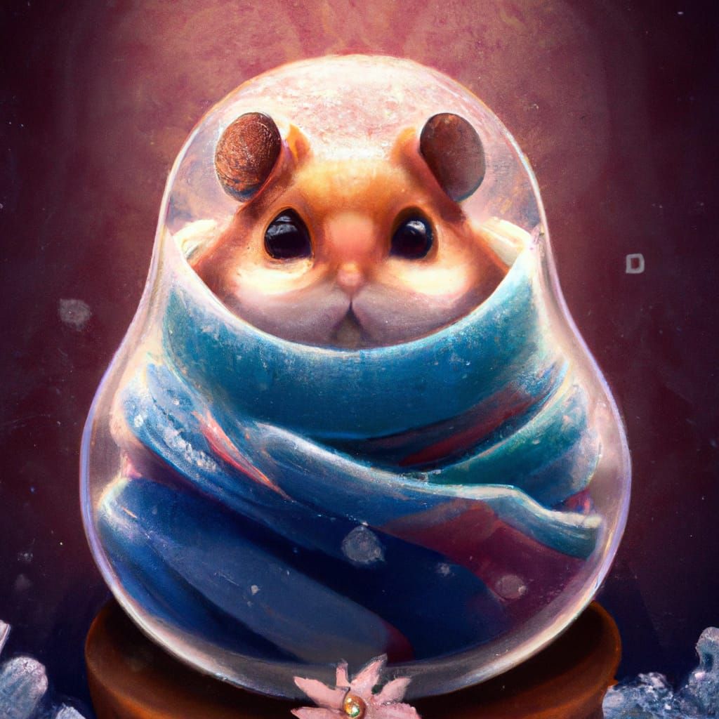 Hamster's Winter Holiday in a Vase: Pixar Style