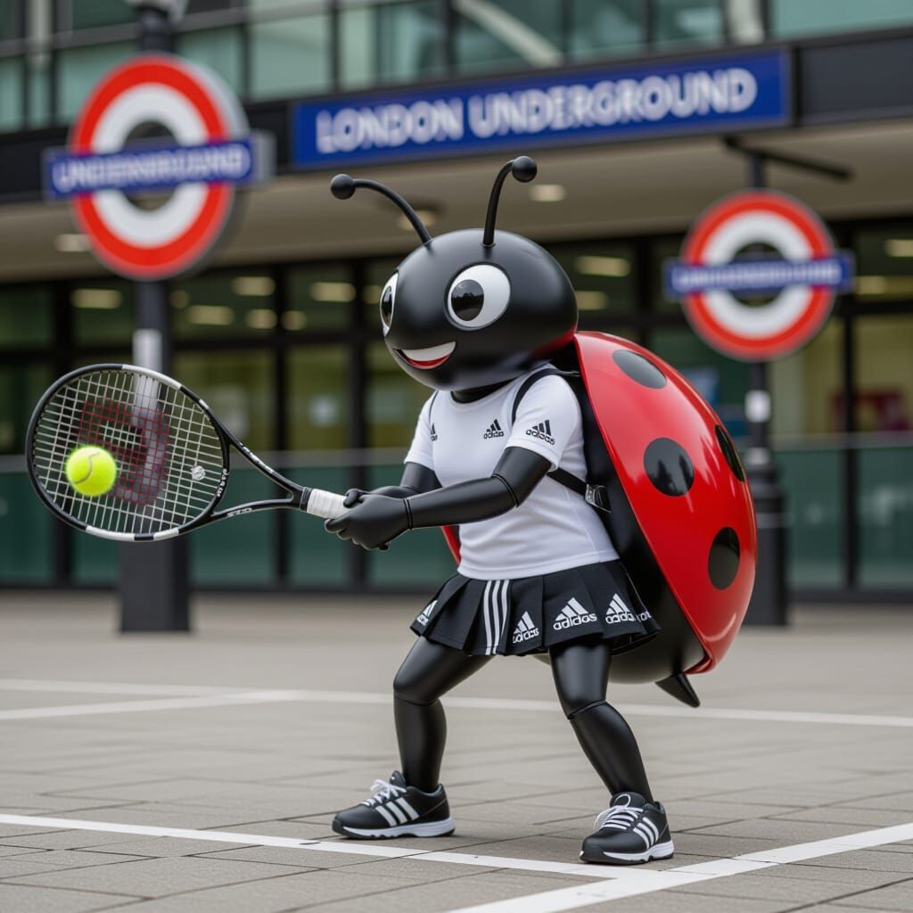 Ladybug Tennis Player at Wimbledon Tube Station