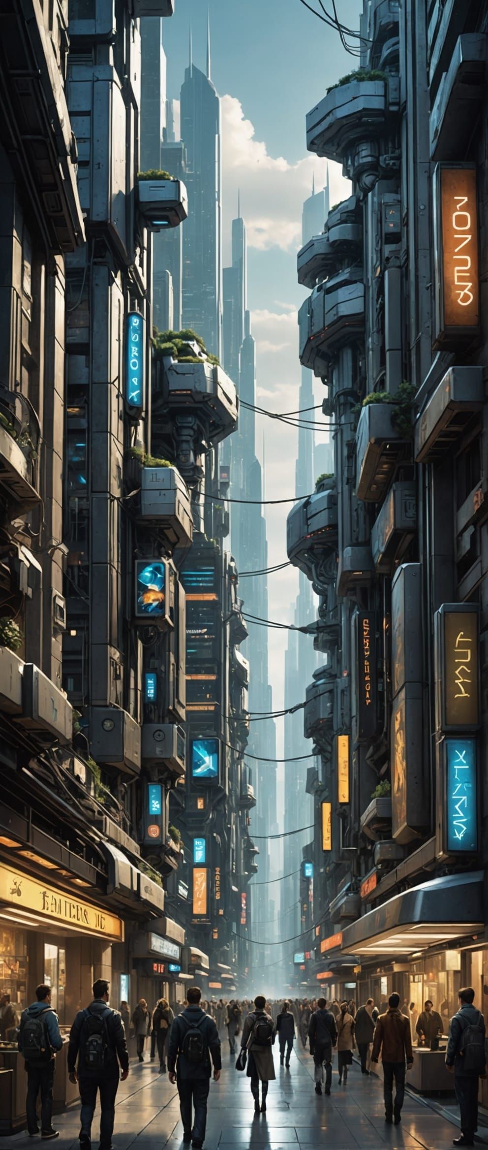 Neoterra: Futuristic City of Humans and Robots