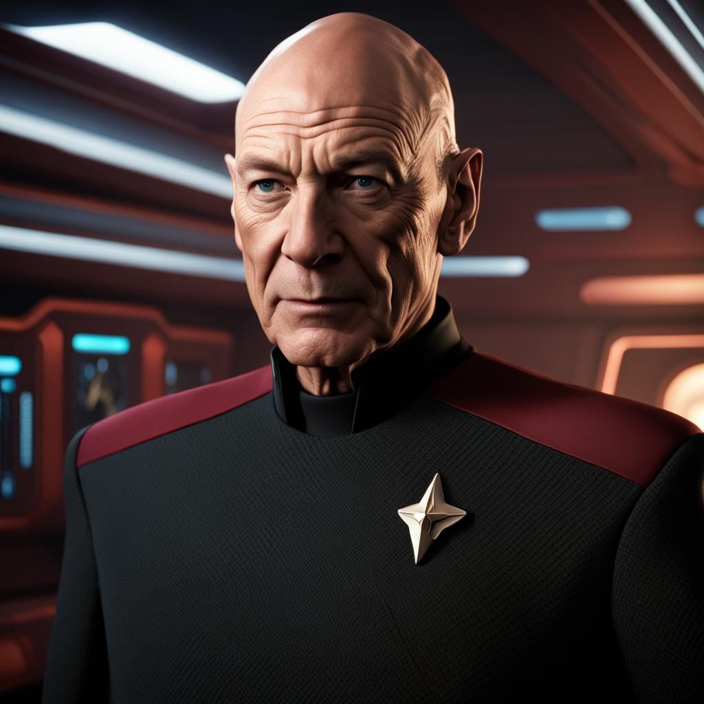 Captain Picard Portrait on the Enterprise