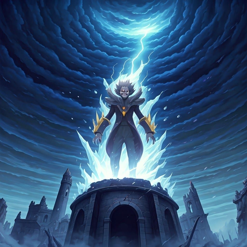 Unhinged Ghetsis Merges with Arceus in Apocalyptic Landscape