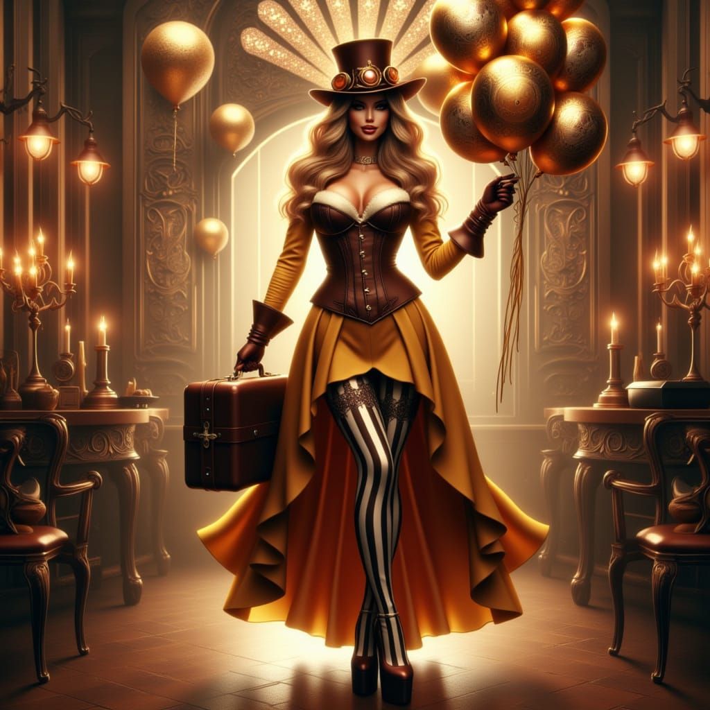 Steampunk Goddess Embodies Vintage Industrial Elegance