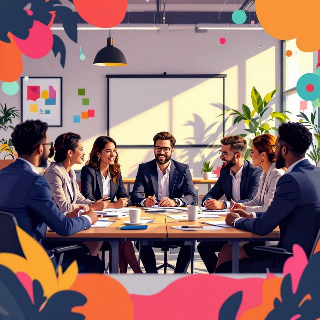 Diverse Professionals in a Modern Classroom Setting