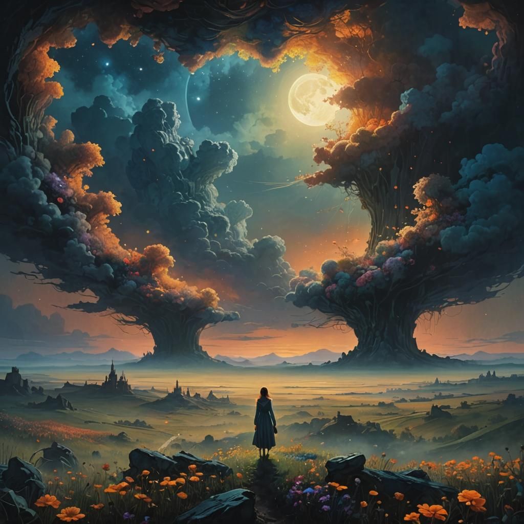 Ethereal Fairy Tale Girl in Post-Impressionist Style