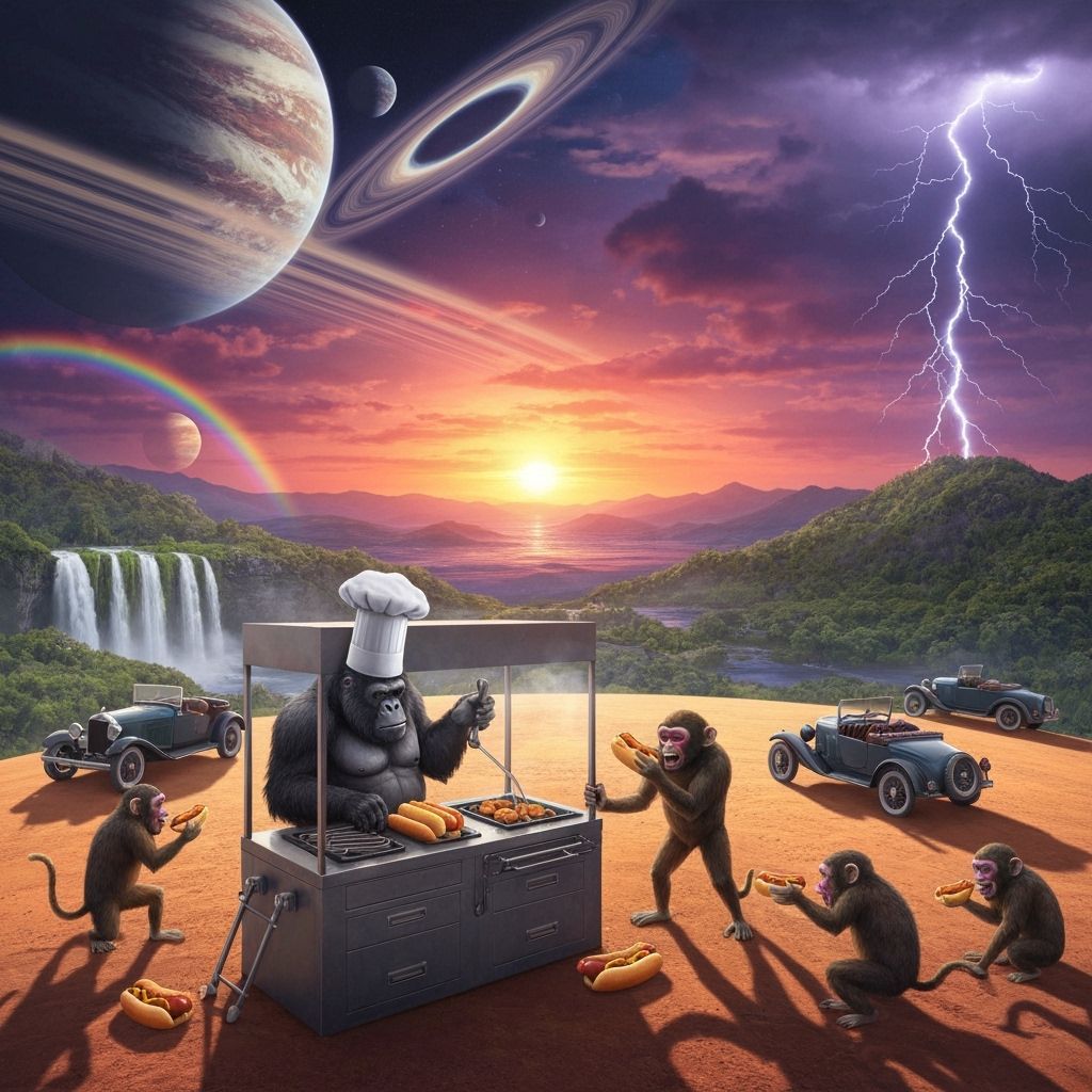 Gorilla Chef's Saturn Hot Dog Stand with Aliens