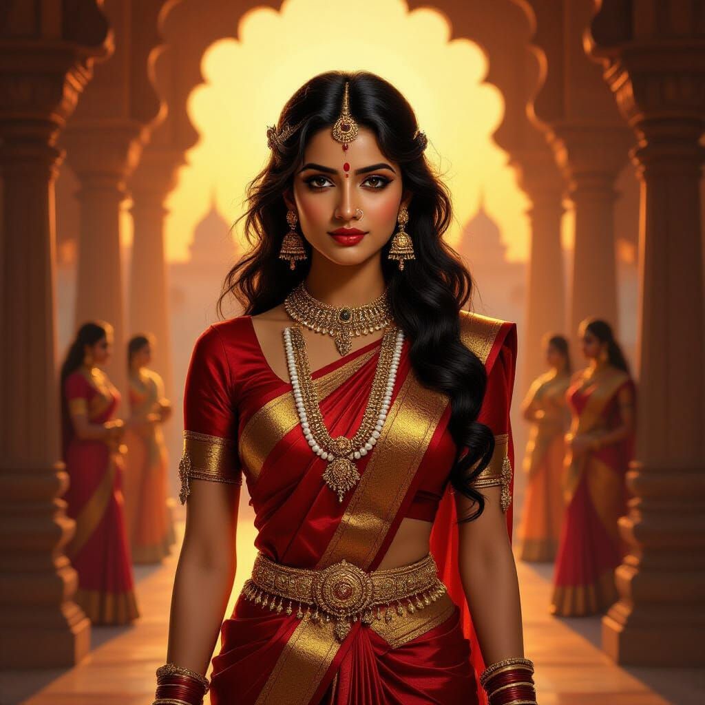 Draupadi in Royal Indian Grandeur