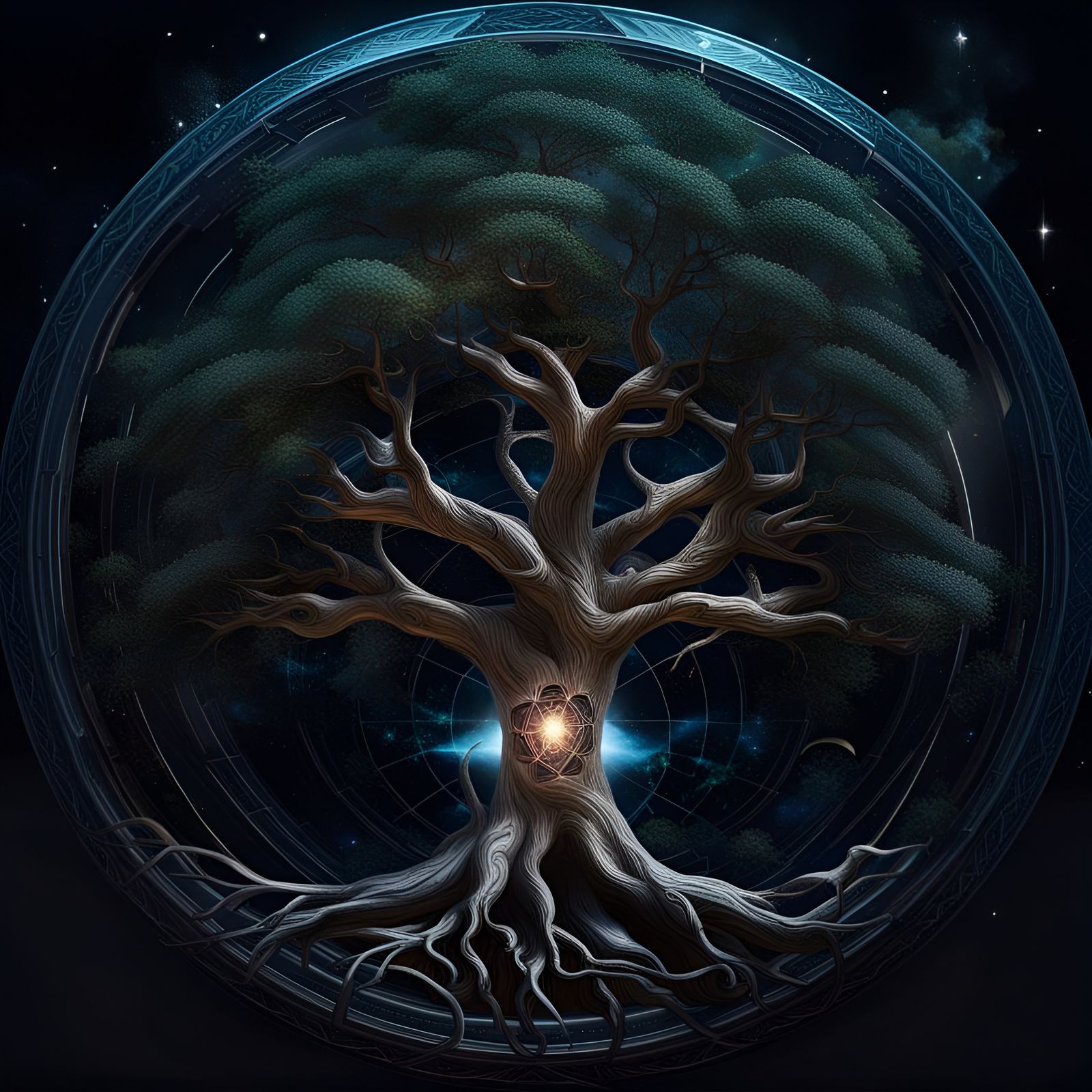 Astral Tree of Life in Complex Geometric Style