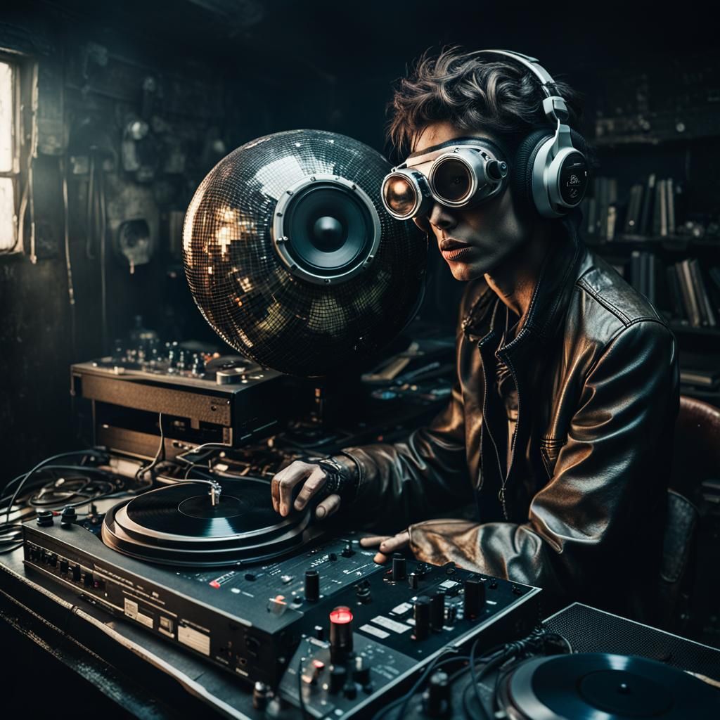 Cyberpunk Model in Haunted House Portrait