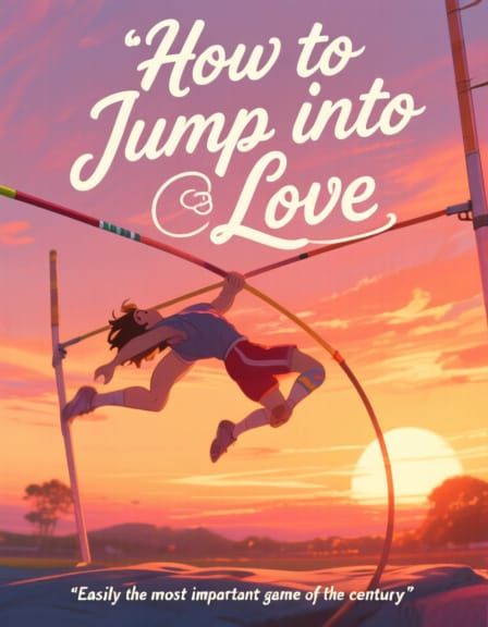 Pole Vaulter Sunset: Whimsical Animation Style