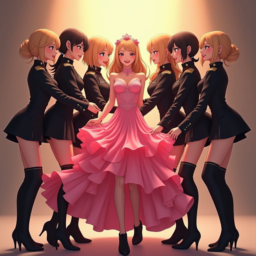 Military Women Triumph in Vibrant 3D Anime Art