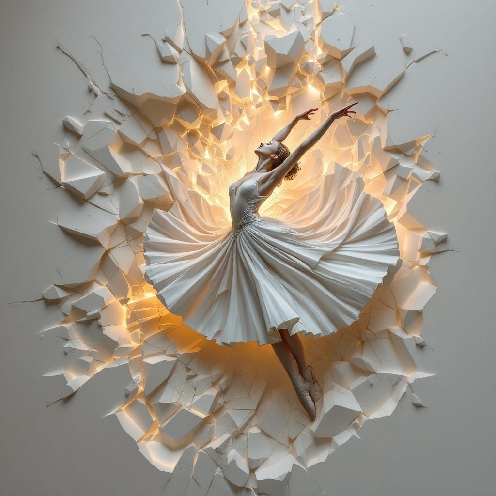 Emerging Ballerina in Fractured Dimension