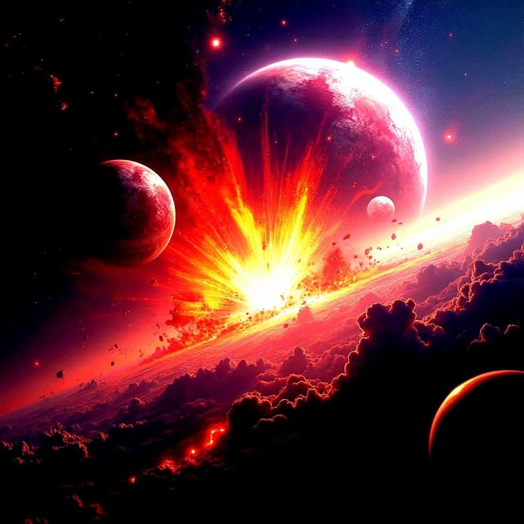 Cosmic Collision: Galaxy Formation in Hyperrealistic Style