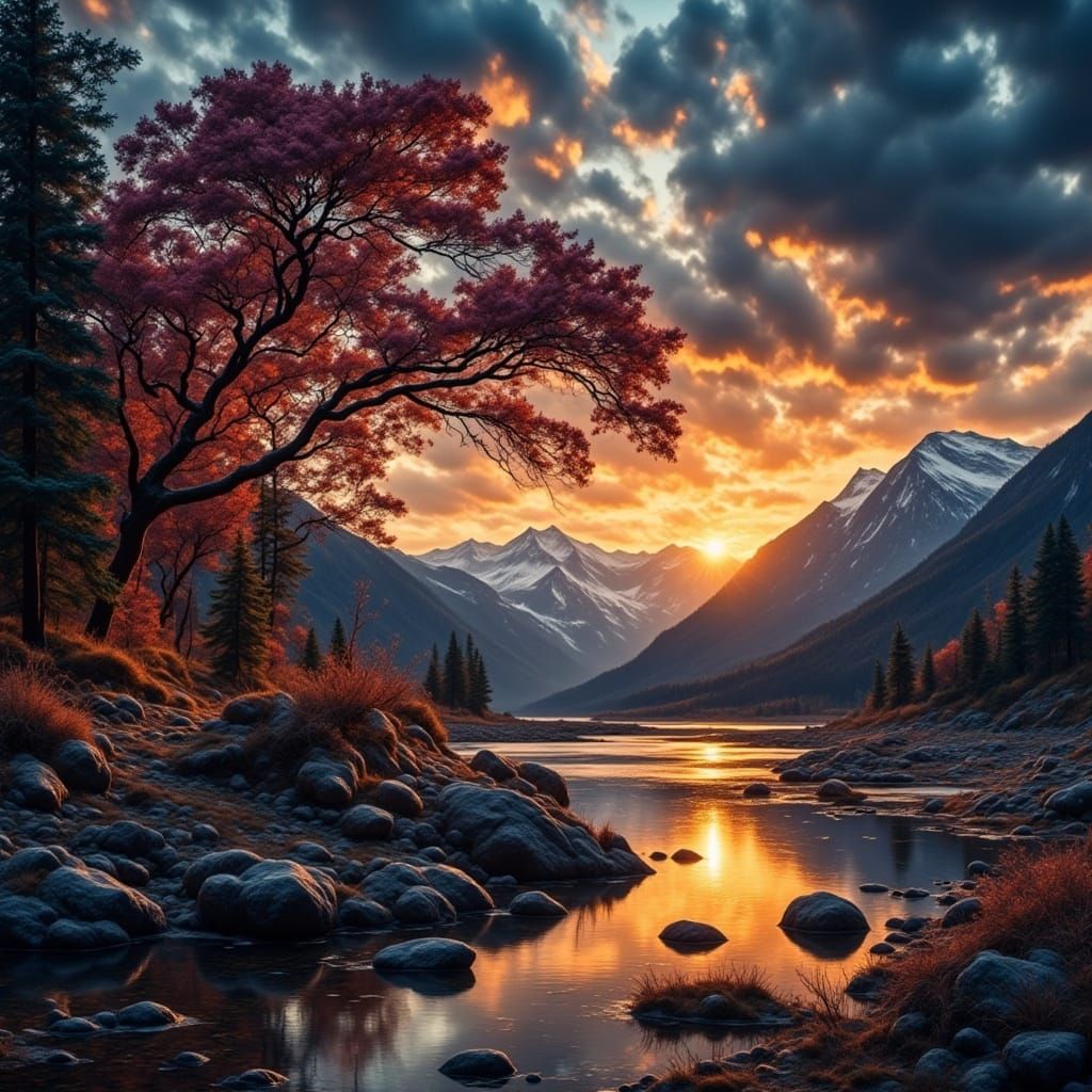 Muted Landscape in Thick Oil Brushstrokes