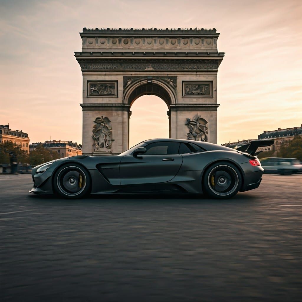 Sleek Mercedes GT Zagato Speeds Around Arc de Triomphe in Ci...
