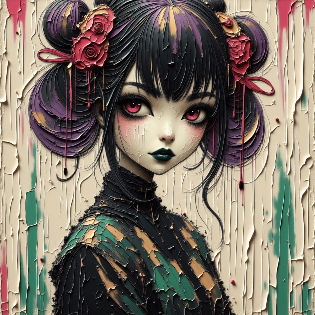 Yandere Martial Artist Girl in 80s Anime Style