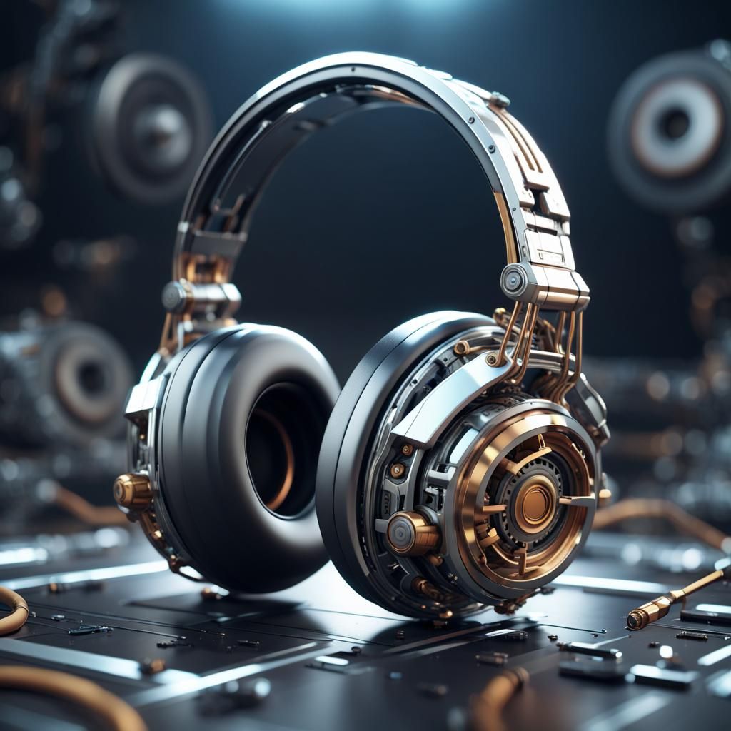 Futuristic Headphones Made From Stereo Parts