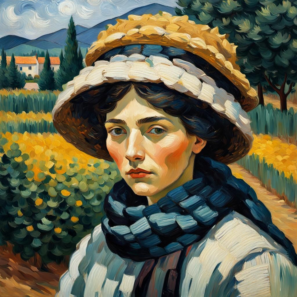 Vibrant Woman in a Garden