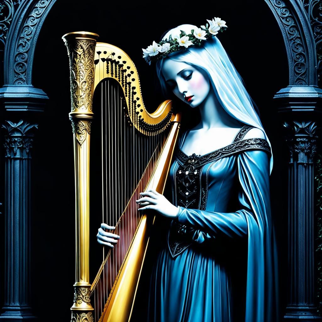 Angelic Greetings in Heaven: A Gothic Art Depiction