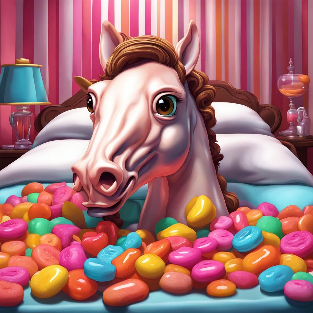 Godfather Horse Head Chibi in Candy Art Style