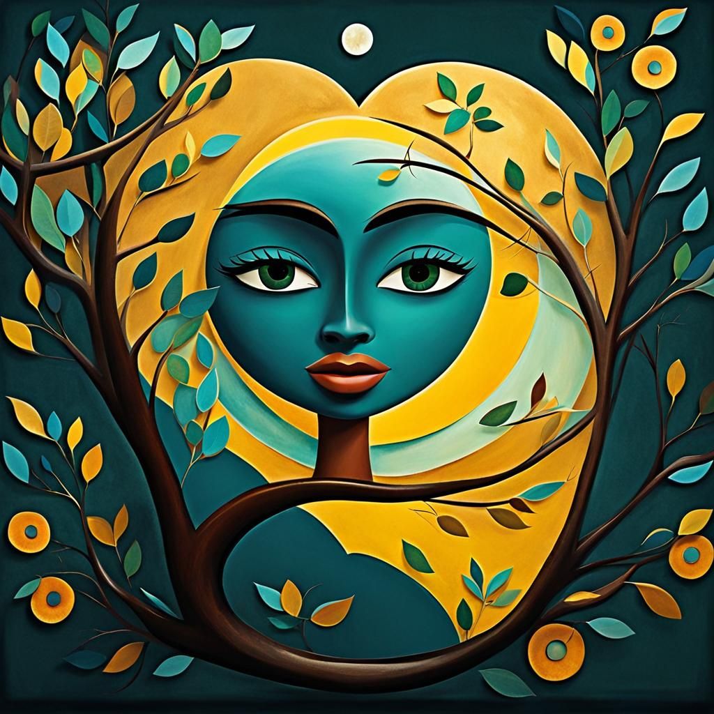 Brazilian Animation: Moonlit Branch in Layered Shapes