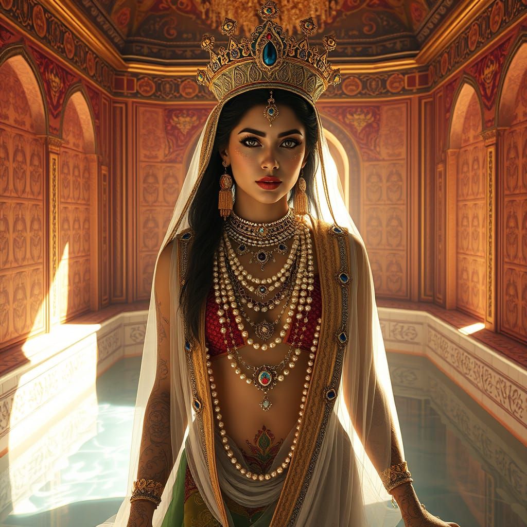 12th Century Persian Queen in Luminous Bath