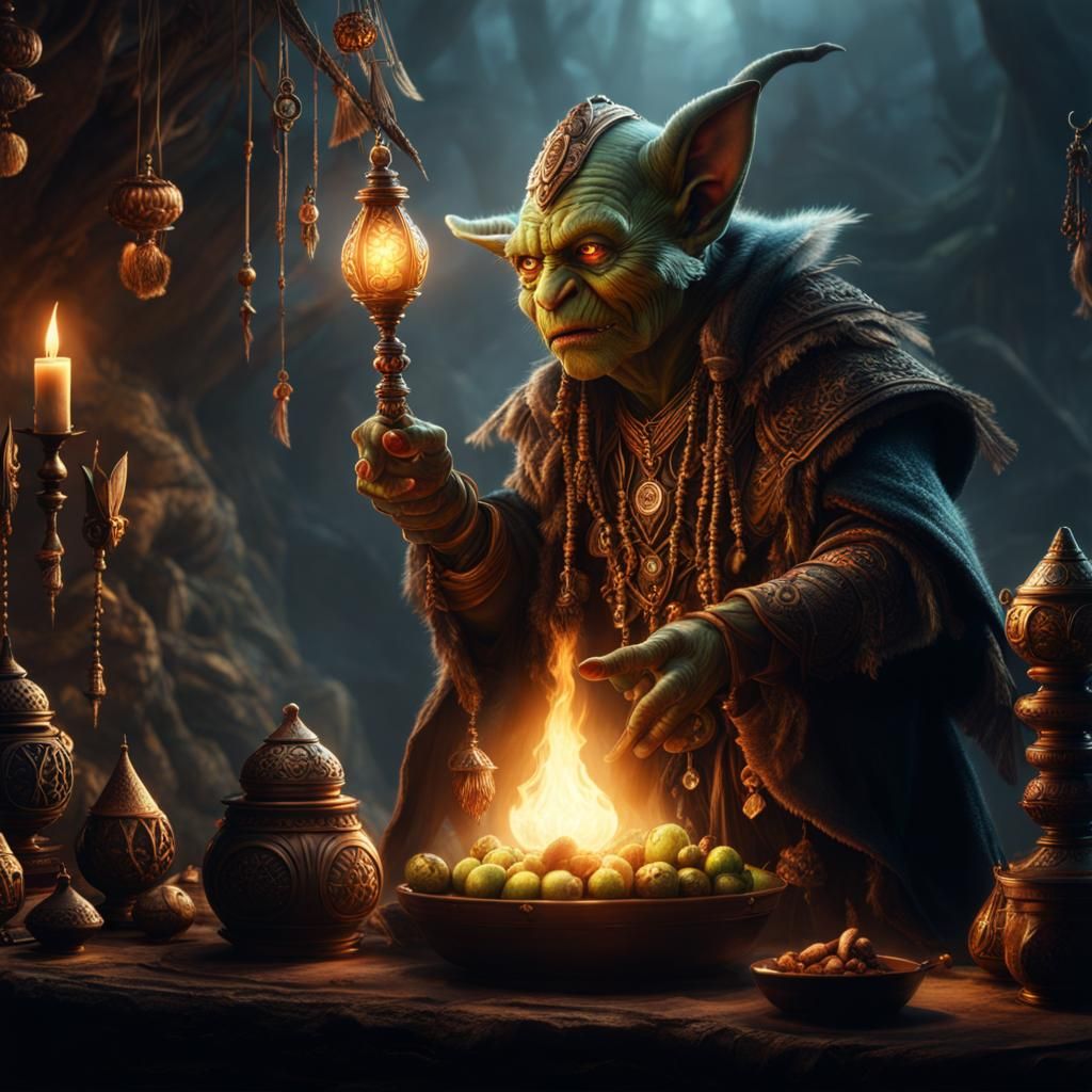 Goblin Shaman Casting an Epic Spell