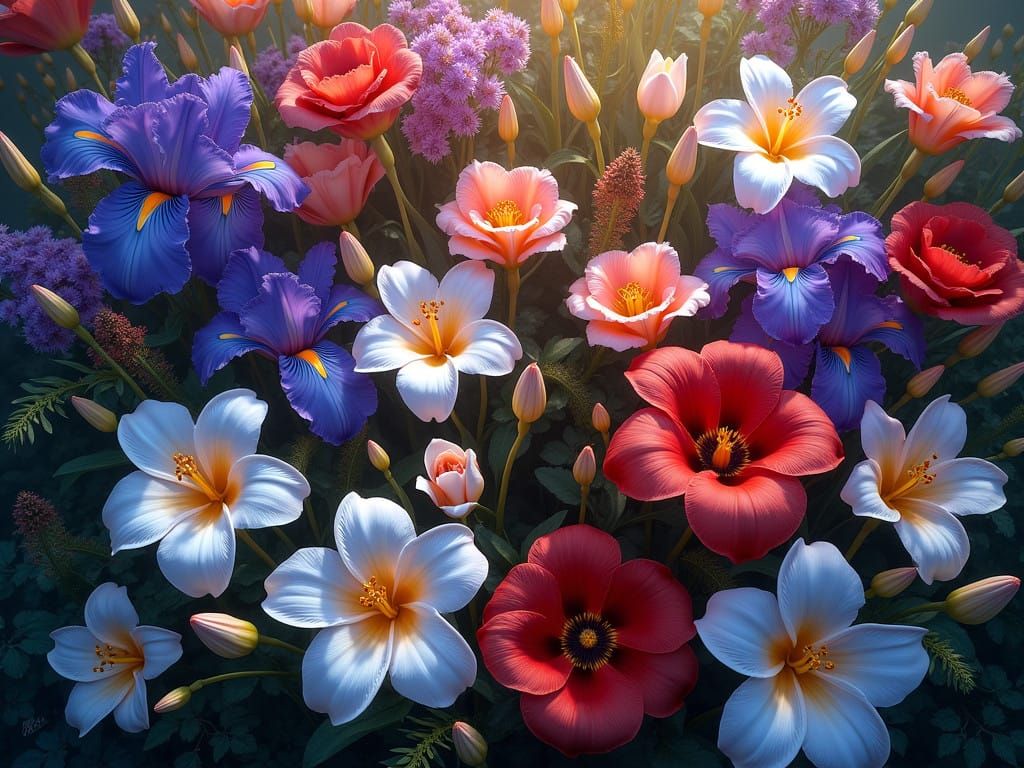 Dreamlike Garden in Ethereal Light