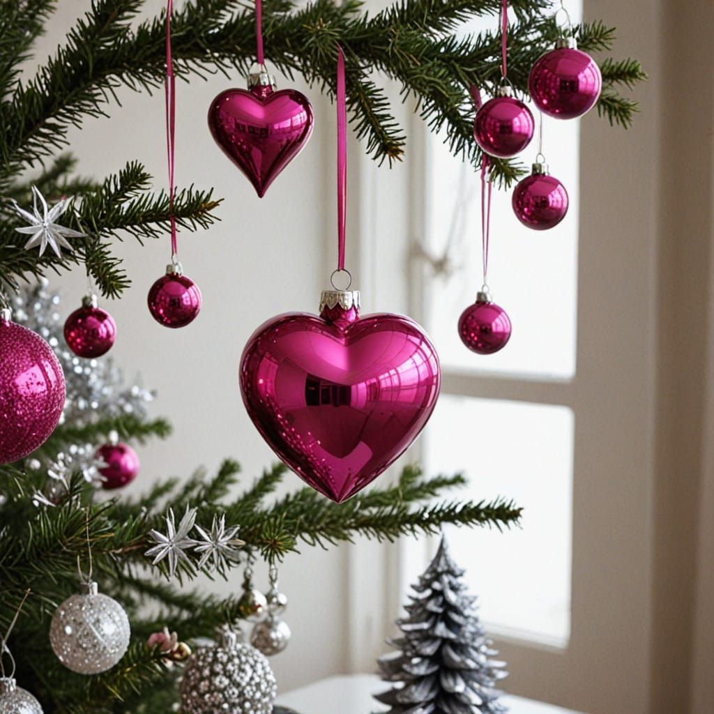 Lovely Christmas Tree Decorated with Heartfelt Beauty