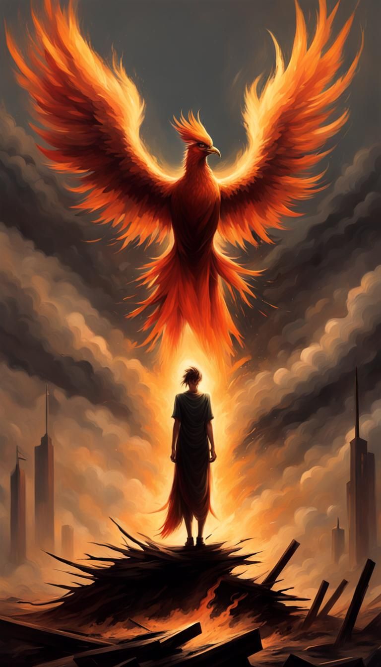 Dystopian Phoenix Rising: A Dark Landscape