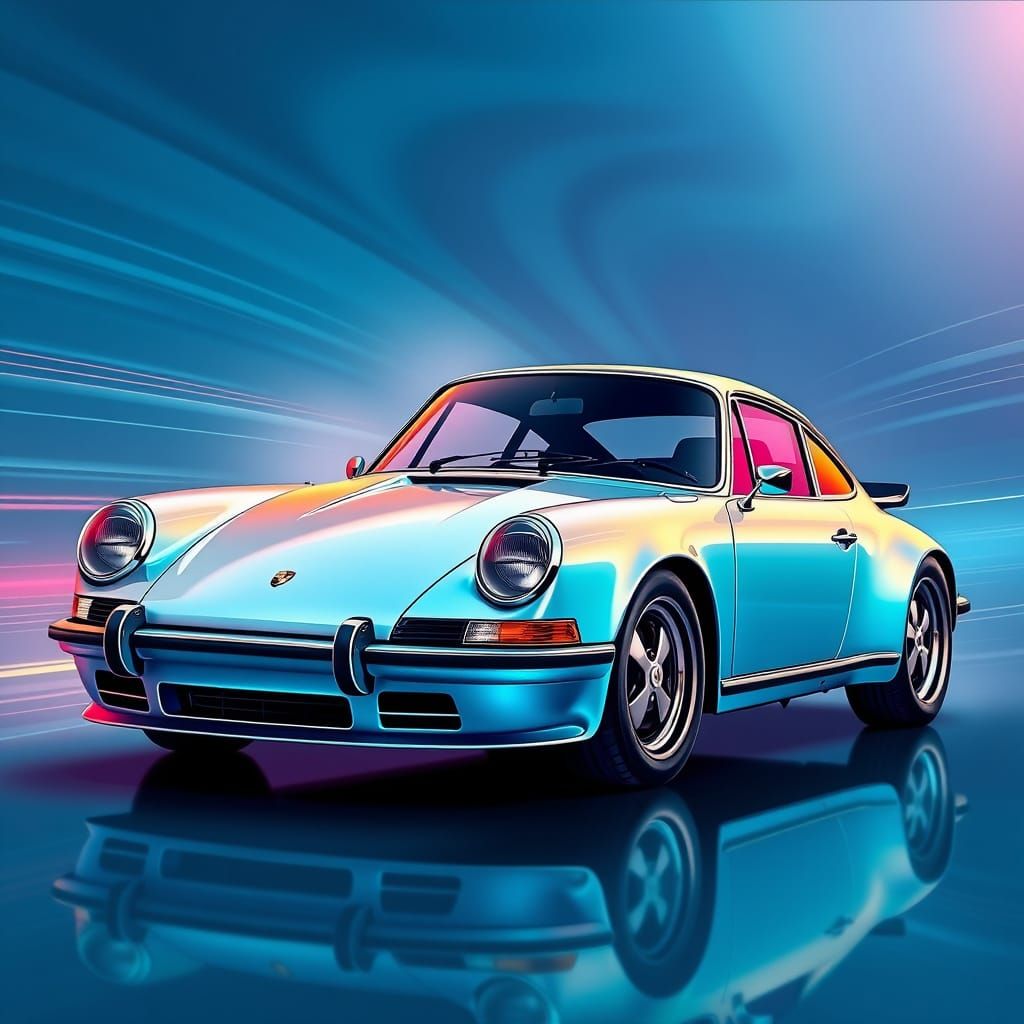 Stunning Écouché-Inspired Porsche in Vibrant Ombre Hues with...