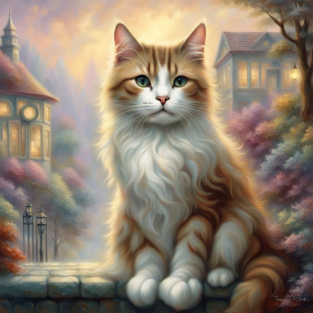 Fancy Mustachioed Cat in Ethereal Fantasy Style