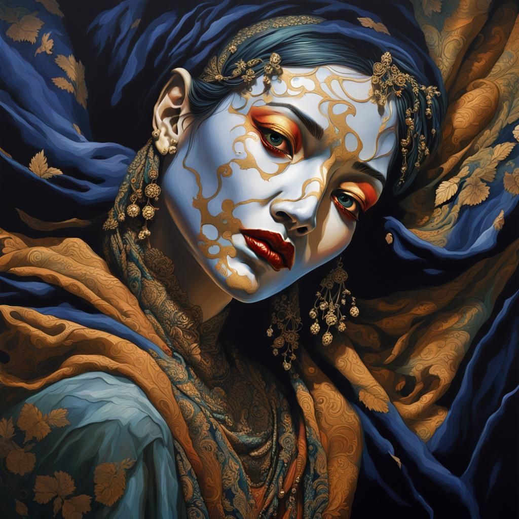 Ethereal Portrait in Opulent Indo-Gothic Splendor