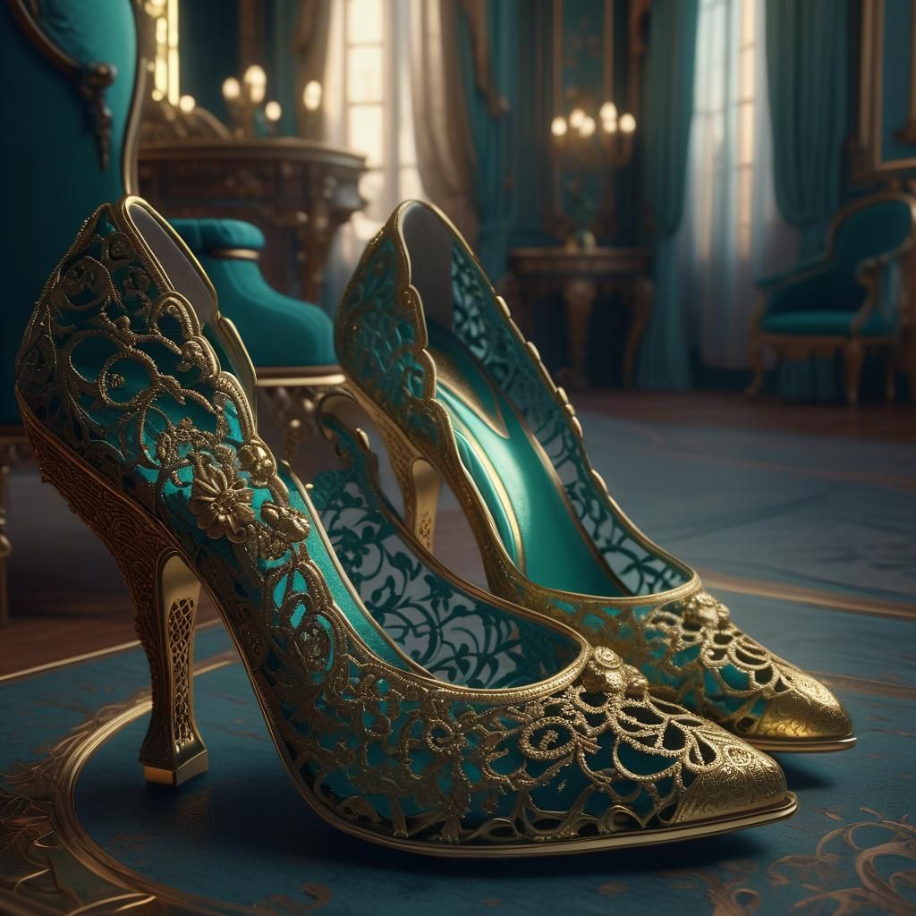 High-Heeled Shoes in Victorian Boudoir, Digital Art