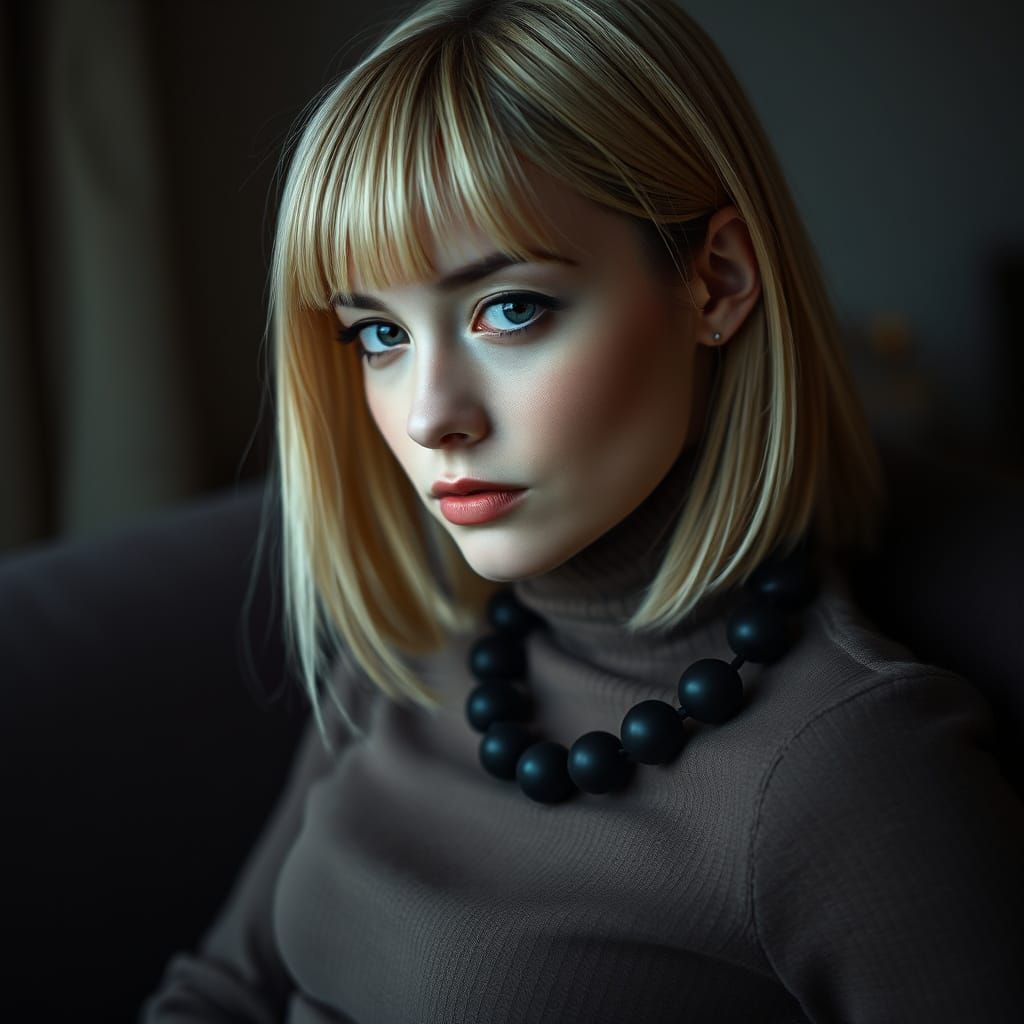 Blonde Woman Portrait with Soft Lighting