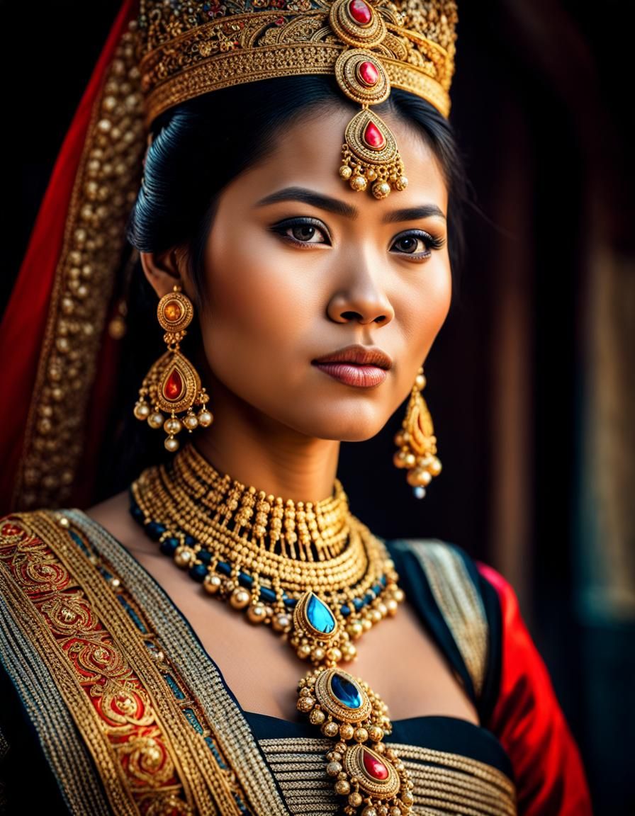 Hyperrealistic Portrait of a Beautiful Khmer Woman