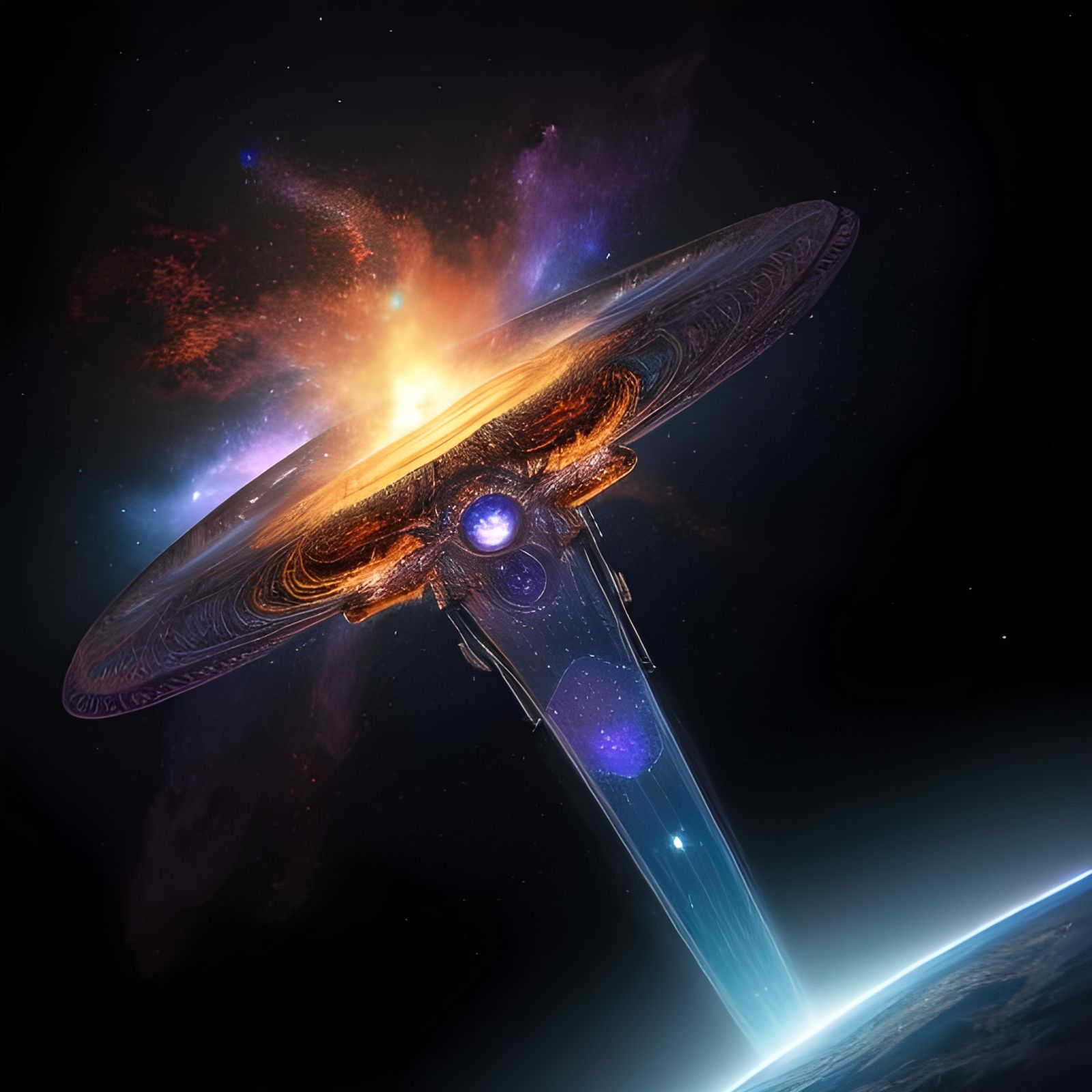 Burning Transparent Wedding Ring with Universe Theme