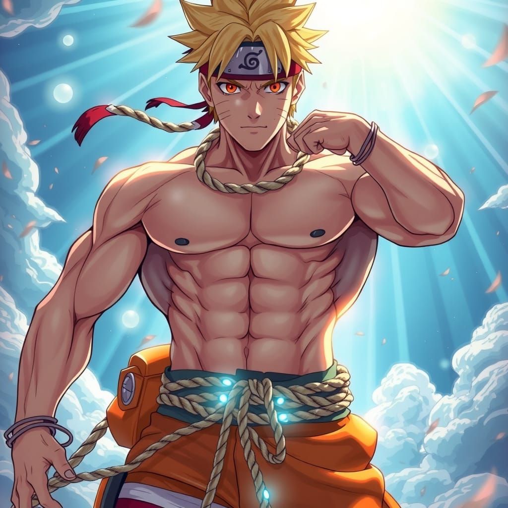 Naruto in Traditional Japanese Bondage Style with Ethereal L...