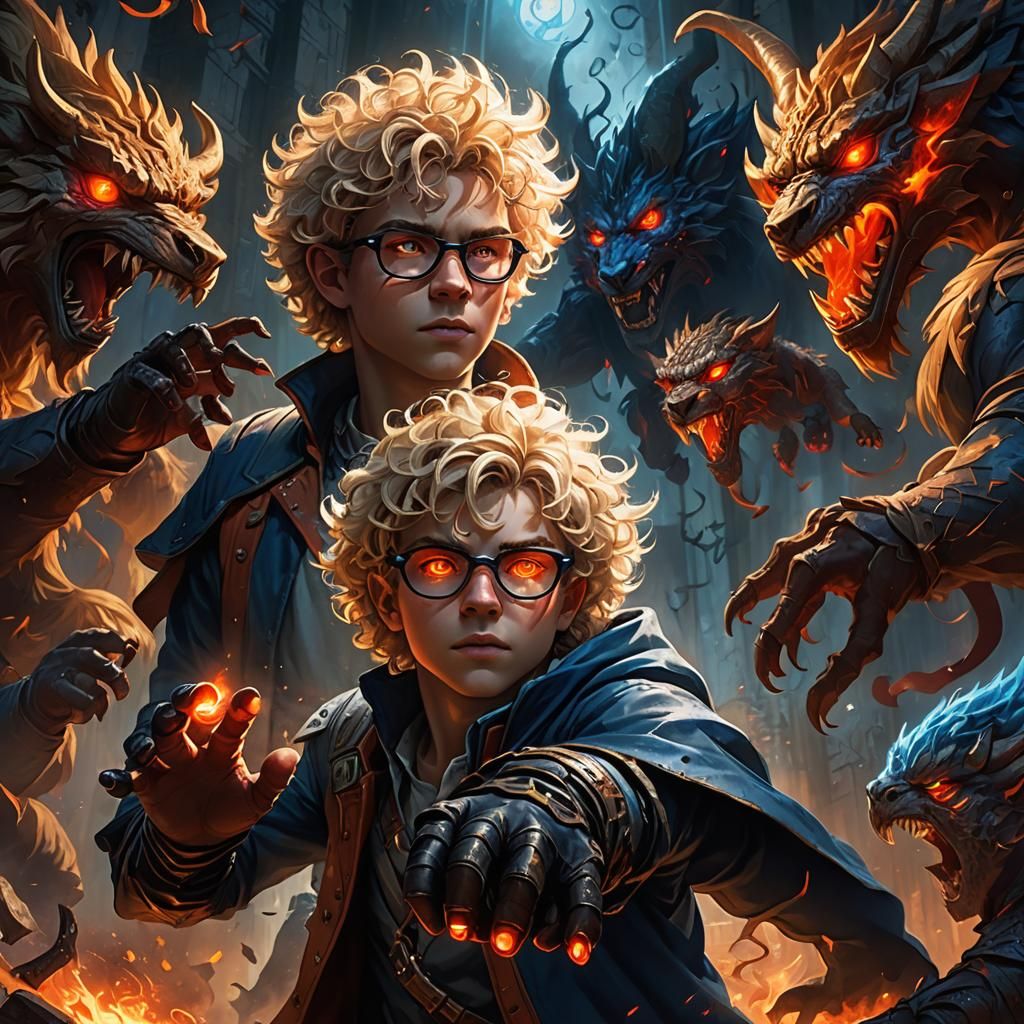 Boy Battles Shadow Beasts in Mystical Realm